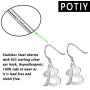 POTIY Silver Initial Earrings Fashion Alphabet Letter Earrings for Women Girls 26 Initials Jewelry Gift