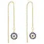 SLUYNZ 925 Sterling Silver Round Eye Dangle Earrings Chain for Women Teen Girls Evil Eye Threader Earrings SLUYNZ 925 Sterling Silver Round Eye Dangle Earrings Chain for Women Teen Girls Evil Eye Threader Earrings