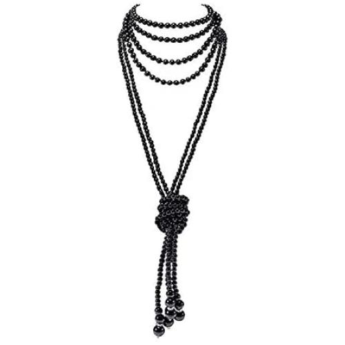 COLORFUL BLING Fashion Faux Pearls Long Necklace Pearl Multilayers Beaded Necklace for Women