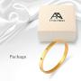 LINFENG Womens Love Bangle Bracelet Gold Plated Stainless Steel Hinged Bracelets,Jewelry Friendship Gift