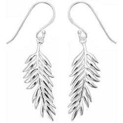 Boma Jewelry Sterling Silver Fern Earrings