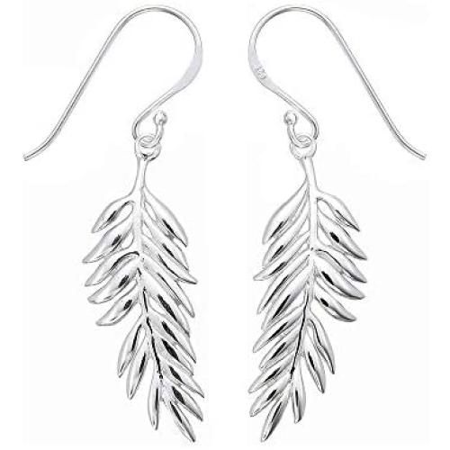 Boma Jewelry Sterling Silver Fern Earrings