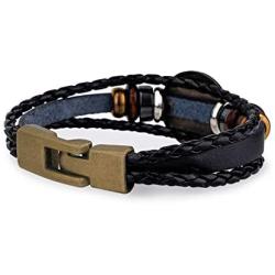 Burpada Leather Bracelet Zodiac 12 Constellation Handmade Punk Braided Rope Bangle