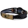 Burpada Leather Bracelet Zodiac 12 Constellation Handmade Punk Braided Rope Bangle