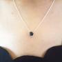 Dazzlingrock Collection 14K Round 6 MM Gemstone & Diamond Ladies Halo Pendant (Silver Chain Included), Rose Gold