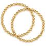 ISAACSONG.DESIGN Women Men Beaded Couple Bracelet, Stainless Steel Gold Bead Ball Stacking Elastic Bracelet Jewelry