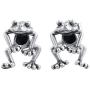 LOVECOM 2 Piece Frog 925 Sterling Silver Dangle Post Earrings for Women Girls Cute Frog Vintage Animal Earring Jewelry Gifts( 2 Ways To Wear)