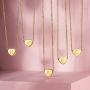 Cute Initial Necklace for Girls Boys-14K Gold fillled Double Side Engraved Letter Heart Choker Necklace Jewelry Gift