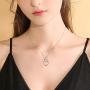 TANGPOET Heart Necklaces for Women 18K Rose Gold Plated S925 Sterling Silver Infinity Love Necklace Forever Love Heart Cubic Zirconia Pendant Jewelry Gift for Teens Mother Daughter