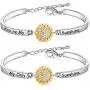 HOLLP Distance Sunflower Bracelet Set For Women Girl Friendship Jewelry You are My Sunshine My Only Sunshine Bracelet Mother Daughter Bracelet Birthday Mothers Day Jewelry HOLLP Distance Sunflower Bracelet Set For Women Girl Friendship Jewelry You are My Sunshine My Only Sunshine Bracelet Mother Daughter Bracelet Birthday Mothers Day Jewelry