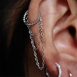 Tassel Chain Drop Dangle Small Hoop Earrings Ball Bead Cartilage for Women Girls Men 925 Sterling Silver Charms Huggie Helix Tragus Minimalist Fashion Personalized Jewelry