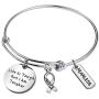 SIDIMELO Cancer Survivor Gift Cancer Fighter Gift Life is Tough But I am Tougher Cancer Awareness Inspirational Daily Reminder Awareness Ribbon Charm Cancer Survivor Bracelet
