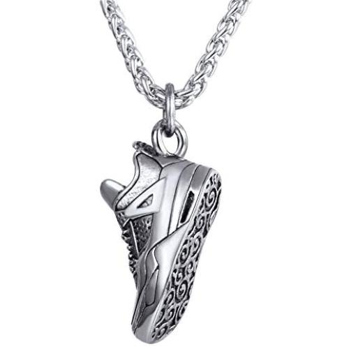 U7 Sport Shoe Necklace Stainless Steel Personalised Runnig Shoe Pendant, Gift for Runner