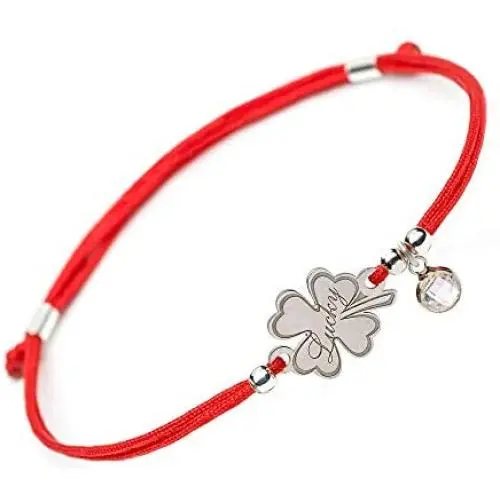 SOLOMIYA Good Luck Lucky Bracelet - 4 Leaf Clover Flower 925 Sterling Silver Charm - Adjustable Friendship Red String Evil Eye Protection Bracelets for Girls Womens (Lucky) SOLOMIYA Good Luck Lucky Bracelet - 4 Leaf Clover Flower 925 Sterling Silver Charm - Adjustable Friendship Red String Evil Eye Protection Bracelets for Girls Womens (Lucky)