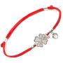 SOLOMIYA Good Luck Lucky Bracelet - 4 Leaf Clover Flower 925 Sterling Silver Charm - Adjustable Friendship Red String Evil Eye Protection Bracelets for Girls Womens (Lucky)