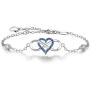 BlingGem Bracelet for Women 925 Sterling Silver Something Blue Gemstone Pink Cubic Zirconia Infinity Heart Charm Bracelet Wedding Anniversary Mothers Gift for Women Mom