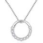 Aria Belle Sterling Silver Cubic Zirconia CZ Circle Pendant Necklace Jewelry Gift for Anniversary, Women, Mom, Wife