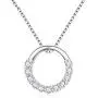 Aria Belle Sterling Silver Cubic Zirconia CZ Circle Pendant Necklace Jewelry Gift for Anniversary, Women, Mom, Wife