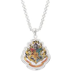 Harry Potter Womens and Girls Jewelry Silver Plated House Crest Pendant, 16''+2''
