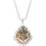 Harry Potter Womens and Girls Jewelry Silver Plated House Crest Pendant, 16''+2''