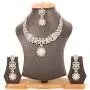 Touchstone Indian Bollywood Intricately Crafted Diamond Look Rhinestone Crystal Colorful Wedding Designer Jewelry Necklace Set in Gold and Silver Tone for Women.