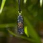 Orgone Pyramid Black Tourmaline Crystals Pendant - Raw Clear Quartz Crystals Point Protection Crystal Orgonite Pendant Magnetic Therapy Necklace - Tourmaline Crystal Pyramid for Protection Empath