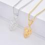 Moca Jewelry Iced Out Lion Head Pendant 18K Gold Plated Bling CZ Simulated Diamond Hip Hop Necklace for Men Women