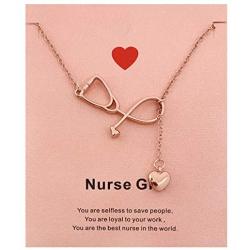 Your Always Charm Stethoscope Lariat Necklace Gift You’re Angles in White,The Word Best Nurse