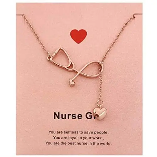 Your Always Charm Stethoscope Lariat Necklace Gift You’re Angles in White,The Word Best Nurse Your Always Charm Stethoscope Lariat Necklace Gift You’re Angles in White,The Word Best Nurse