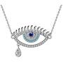 Protective Evil Eye Jewelry Gift 925 Sterling Silver Blule Evil Eye Ring/Earrings/Bracelet/Necklace/Magen David with Evil Eye Necklace New Year Valentine Gift for Women Girls