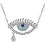 Protective Evil Eye Jewelry Gift 925 Sterling Silver Blule Evil Eye Ring/Earrings/Bracelet/Necklace/Magen David with Evil Eye Necklace New Year Valentine Gift for Women Girls