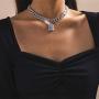 Ingemark Sparkly Initial E Necklace Rhinestone Cuban Link Chain Choker Necklace for Women Girls