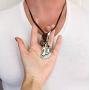 COOSTUFF ANNA Genuine Leather Necklaces Adjustable Rope Mens Punk Rock Jewelry Pendant Necklace & Choker