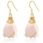 Rose Flower Tassel Earrings Dangle Drop 925 Silver French Hook Jewelry for Womens