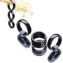Hematite Ring, 3pcs Black Stone Magnetic Anxiety Balance Root Chakra Genuine Hematite Rings, Hematite Rings that Absorb Negative Energy then Break for Women Men Jewelry Necklace Making (7#)