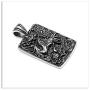 Xusamss Titanium Steel Animal Phoenix Dog Tag Pendant Necklace,24inches Box Chain