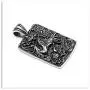 Xusamss Titanium Steel Animal Phoenix Dog Tag Pendant Necklace,24inches Box Chain