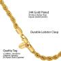 LIFETIME JEWELRY 6mm Rope Chain Bracelets for Women and Men 24k Real Gold Plated