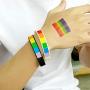 VNOX Gay & Lesbian Pride Wristbands LGBT Lesbian Rainbow Wristbands Silicone Sports Rubber Relationship Friendship Bracelets