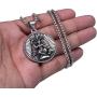 Elfasio Men Stainless Steel Pendant Necklace Baphomet Goat Satanic Satan Leviathan Cross Demon Devil Lucifer Sulfur Both Sided Pendants Chain