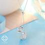 Swarovski Crystal 18K Gold Plated Christmas Socks and Hats Necklace 925 Sterling Silver Birthstone Pendant Necklaces for Women with 5A Cubic Zirconia Jewelry Birthday Gift for Women