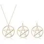 2Pcs Pentacle Pentagram Star Necklace Earrings Set for Women Simple Hollow Star Jewerly 2Pcs Pentacle Pentagram Star Necklace Earrings Set for Women Simple Hollow Star Jewerly