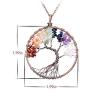 E-clickstore Tree of Life Seven Chakra Pendant Amethyst Rose Quartz Healing Crystal Necklace Gemstone Chakra Jewelry with 7 chakra in Copper Wire