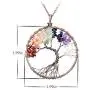 E-clickstore Tree of Life Seven Chakra Pendant Amethyst Rose Quartz Healing Crystal Necklace Gemstone Chakra Jewelry with 7 chakra in Copper Wire E-clickstore Tree of Life Seven Chakra Pendant Amethyst Rose Quartz Healing Crystal Necklace Gemstone Chakra Jewelry with 7 chakra in Copper Wire