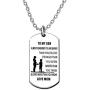 lauhonmin Mother Son Dog Tag Necklace for Men Boy to My Son You are Braver Stronger Smarter Than You Think Love Mom Stainless Steel