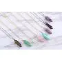BOUTIQUELOVIN Hexagonal Natural Quartz Stone Pendant Healing Crystal Full Wire Wrap Gemstone Necklace for Women BOUTIQUELOVIN Hexagonal Natural Quartz Stone Pendant Healing Crystal Full Wire Wrap Gemstone Necklace for Women