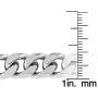 | Crucible Mens Stainless Steel Beveled Curb Link Chain Necklace (10 mm) - 24''