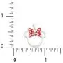 Disney Birthstone Women and Girls Jewelry Minnie Mouse Silver Plated Shaker Pendant Necklace, 18+2'' Extender