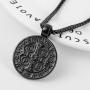 AsAlways Mens St Benedict Exorcism Pendant Necklace Stainless Steel Catholic Roman Cross Demon Protection Ghost Hunter(CSPB)22 + 2 inch chain