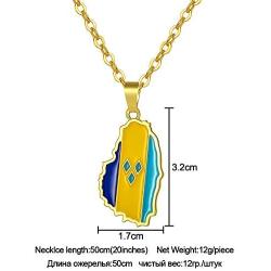 Gold Color ST. Vincent Map Pendant Necklaces Stainless Steel Chains Saint Vincent Maps Lesser Antille Jewelry Gifts